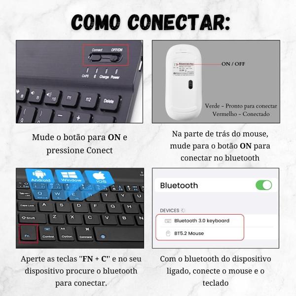 Imagem de Kit Mouse E Teclado Magnético Bluetooth Para Xiaomi Poco Pad