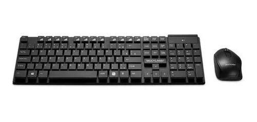 Imagem de Kit Mouse E Teclado Preto Sem Fio Com Tecla Silenciosa Slim