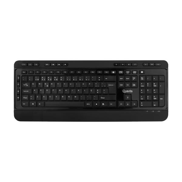 Imagem de Kit Mouse e Teclado Quanta QTKTM12 - Sem Fio - 1600DPI - Portugues - Preto