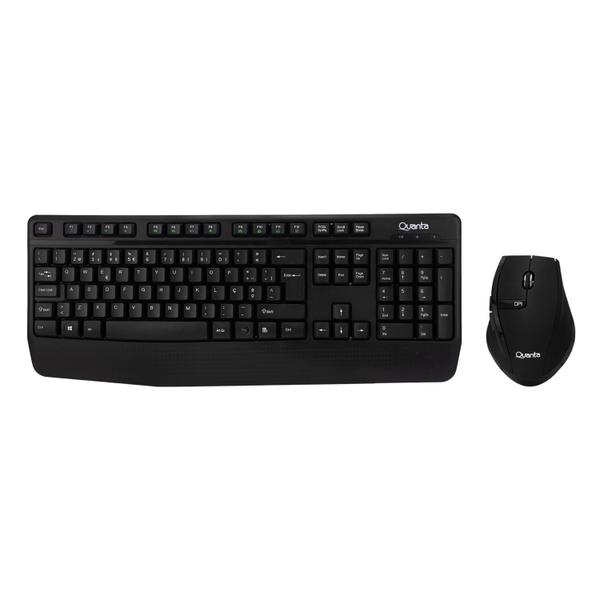 Imagem de Kit Mouse e Teclado Quanta QTKTM12 - Sem Fio - 1600DPI - Portugues - Preto