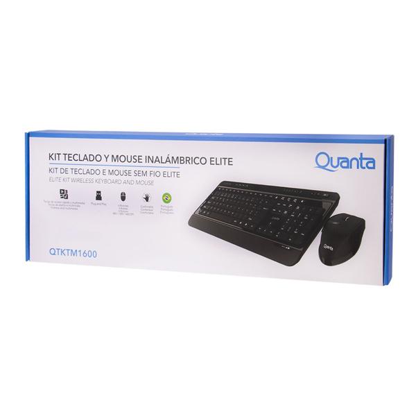 Imagem de Kit Mouse e Teclado Quanta QTKTM12 - Sem Fio - 1600DPI - Portugues - Preto