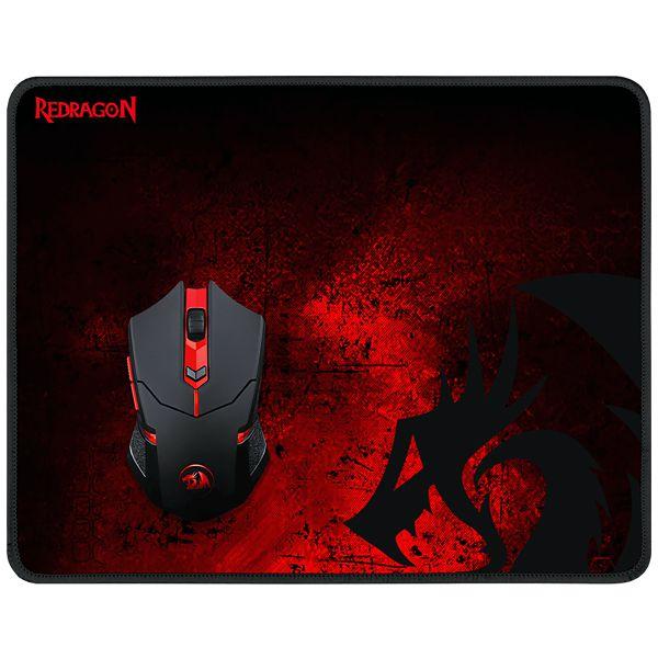 Imagem de Kit Mouse Gamer Sem Fio Redragon M601WL-Ba + Mousepad de 330 X 260 X 3 MM - Preto/Vermelho