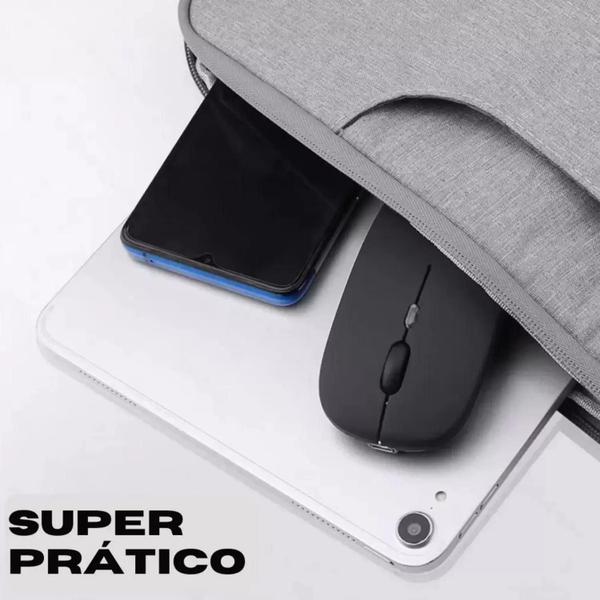 Imagem de Kit Mouse Sem Fio Bluetooth Recarregável Led + Mousepad Ergonômico Para Pc Notebook 