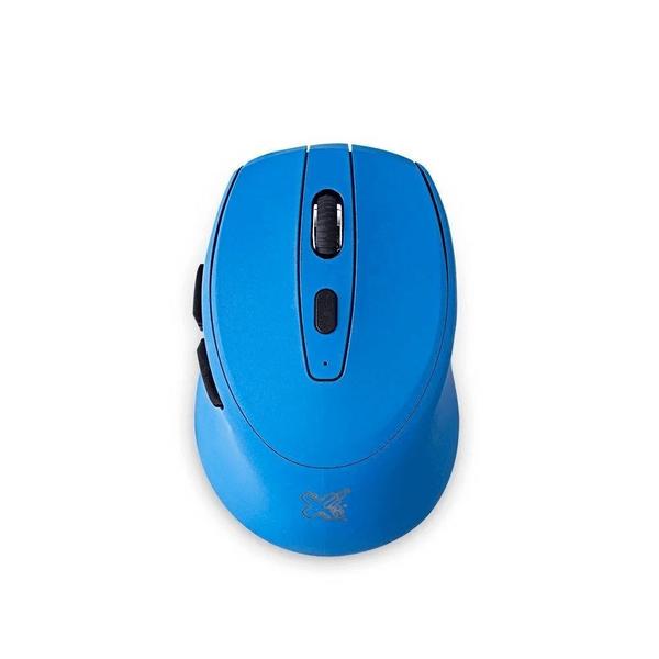 Imagem de Kit Mouse Wireless Sem Fio 10 Metros, Azul + Mouse pad 22x18 cm, Azul