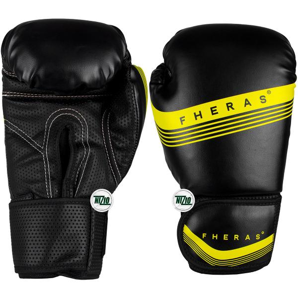 Imagem de Kit Muay Thai Line Amarela Bandagem Bolsa Caneleira 10oz