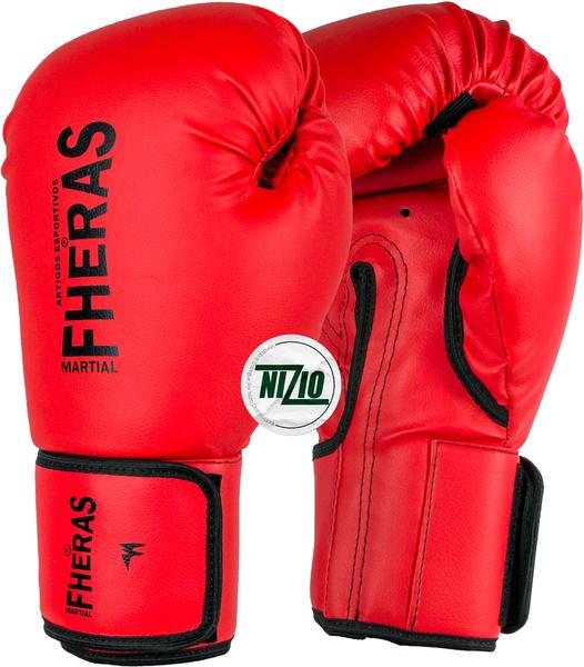 Imagem de Kit Muay Thai Luva Bandagem Caneleira Bucal Fheras