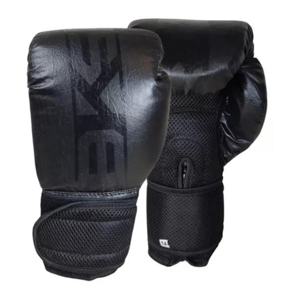 Imagem de Kit Muay Thai Luva Caneleira Bolsa Artes Marciais Bks