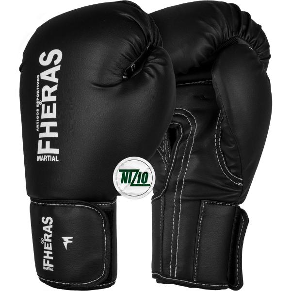 Imagem de Kit Muay Thai MMA Luva Bandagem Bucal Gladiadora Preto 08oz