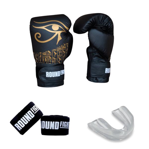 Imagem de Kit Muaythai Kickboxing Luva Bandagem Bucal Caneleira Egito