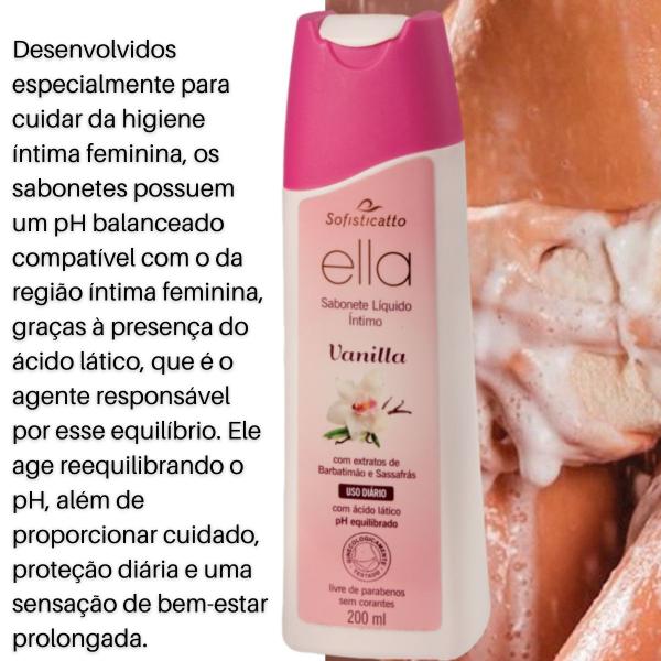 Imagem de Kit Mulher Sofisticatto ELLA - 1 Sabonete Líquido Intimo  + 4 Desodorante Ella  Vanilla