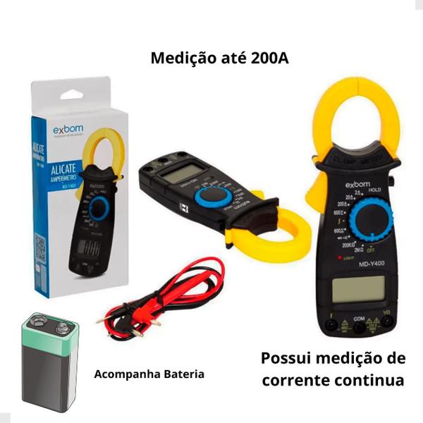 Imagem de Kit Multímetro Digital Alicate Amperímetro Detectora Tensão