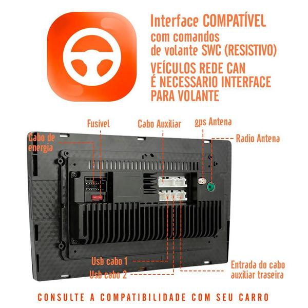 Imagem de Kit Multimidia Android Carplay Fox 2003 a 2009 9 Polegadas + Câmera e Moldura