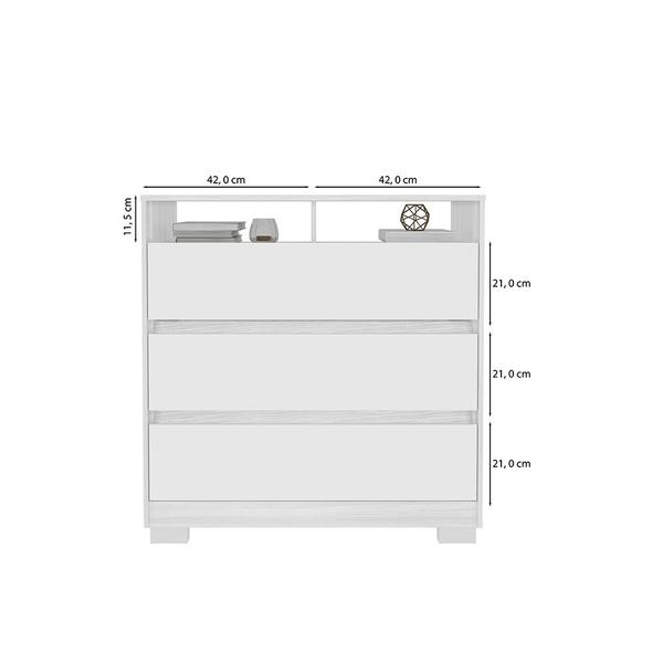 Imagem de Kit Multiuso 2 Portas e Cômoda 3 Gavetas Austin I01 Carvalho Branco - Clique Chique Móveis