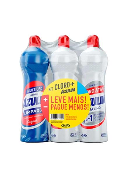 Imagem de Kit Multiuso Limpeza Tira Limo - Mais Cloro 3 x 500 Ml