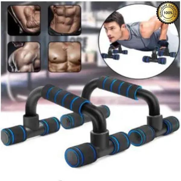 Imagem de Kit Musculação Abdominal Roda + Suporte Fixo Treino De Braço