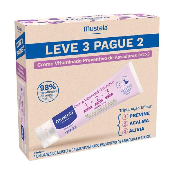 Imagem de Kit Mustela Creme Vitaminado Preventivo de Assaduras 1 2 3 Leve 3 Pague 2