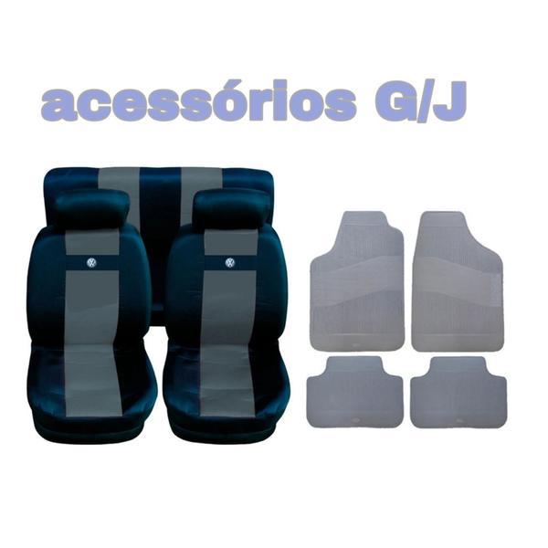 Imagem de kit n1/ capa p banco nylon cinza+acessórios polo