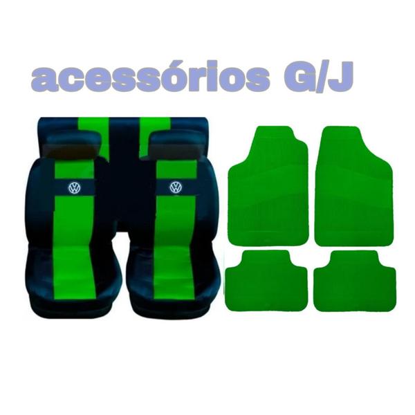 Imagem de kit n1 capa p banco nylon verde+acessórios Voyage