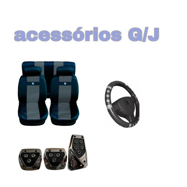 Imagem de kit n4/ capa p banco nylon cinza+acessórios fox