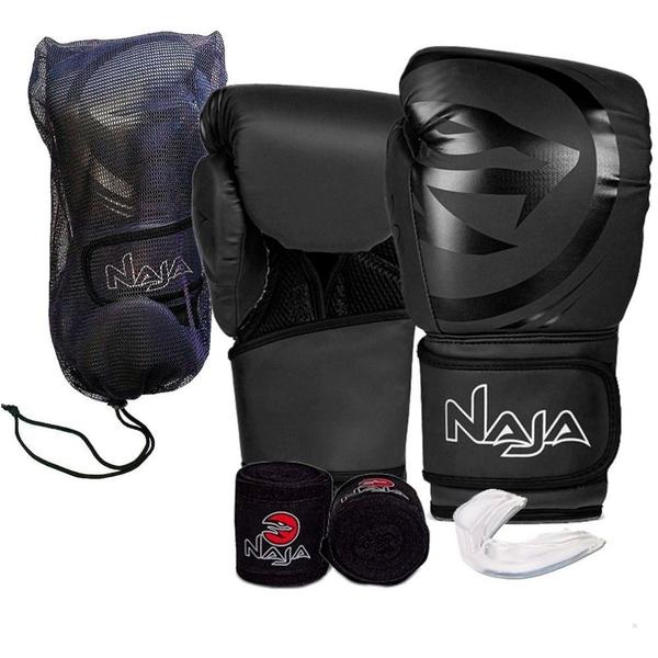 Imagem de Kit Naja Luva Boxe Bandagem Protetor Bucal Kit Completo