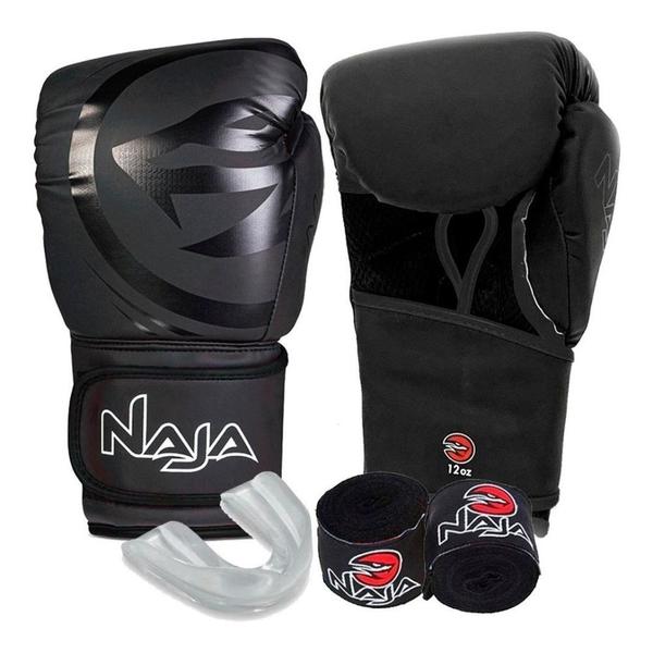 Imagem de Kit Naja Luva Boxe Bandagem Protetor Bucal Kit Completo