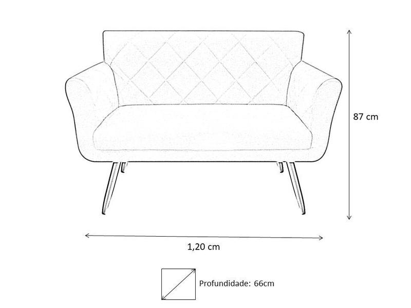 Imagem de Kit Namoradeira + 1 Poltrona Decorativa Sabrina Suede Marrom Pés Madeira Ms Decor