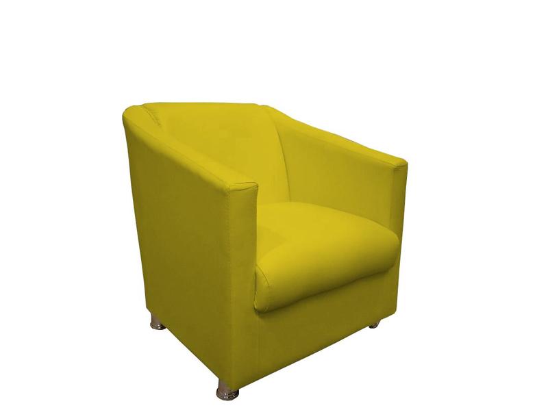 Imagem de Kit Namoradeira + 2 Poltronas Decorativa Biane  Suede Amarelo Pés Cromado Mz Decor