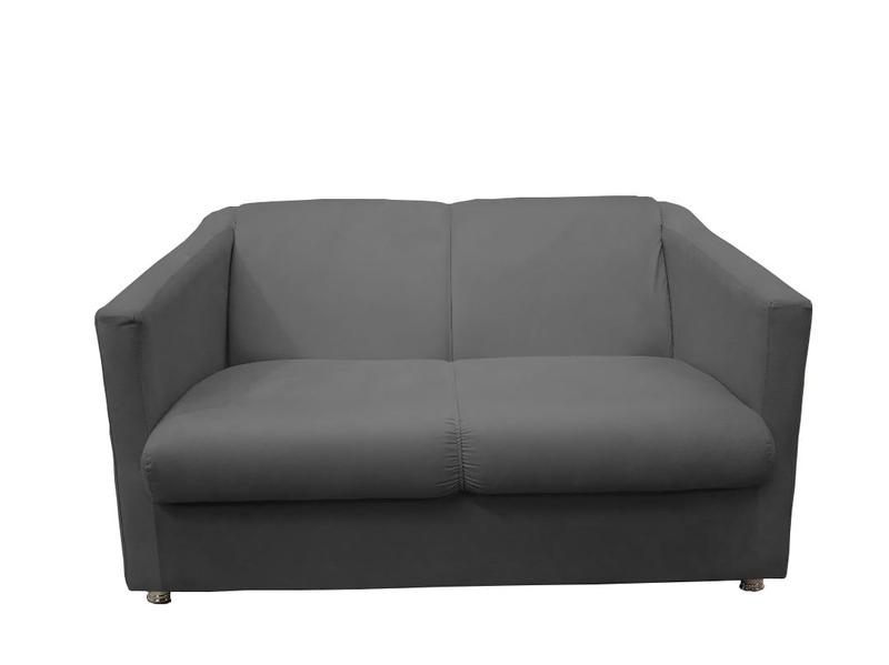 Imagem de Kit Namoradeira + 2 Poltronas Decorativa Biane Suede Cinza Pés Cromado Mz Decor