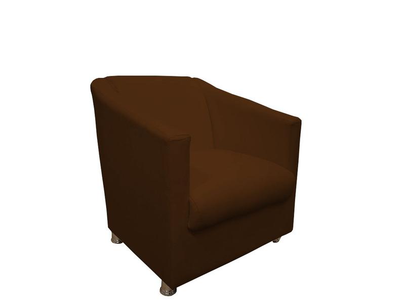 Imagem de Kit Namoradeira + 2 Poltronas Decorativa Biane Suede Marrom Pés Cromado Mz Decor