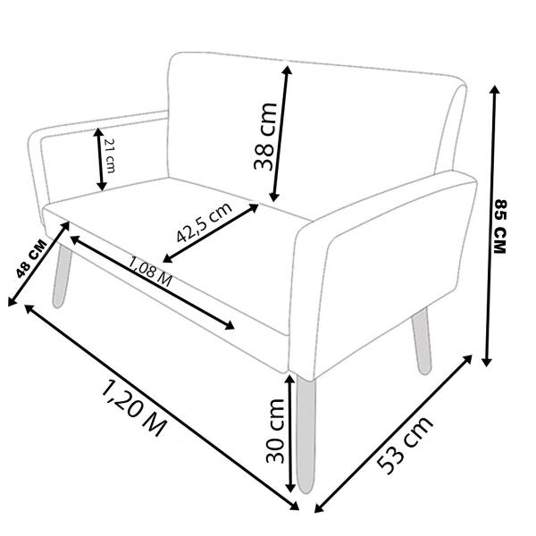 Imagem de Kit Namoradeira + 2 Poltronas Decorativas Para Sala Nina Com Base E Capitonê Suede Pé Castanho