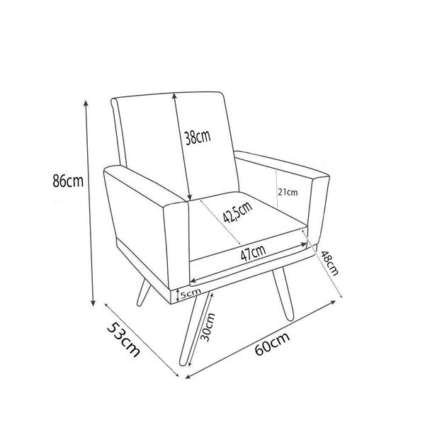 Imagem de Kit Namoradeira + 2 Poltronas Decorativas Para Sala Nina Com Base E Capitonê Suede Pé Castanho