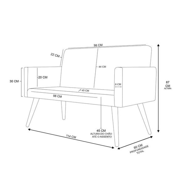 Imagem de KIT Namoradeira + 2 Poltronas Decorativas Sala Oferta