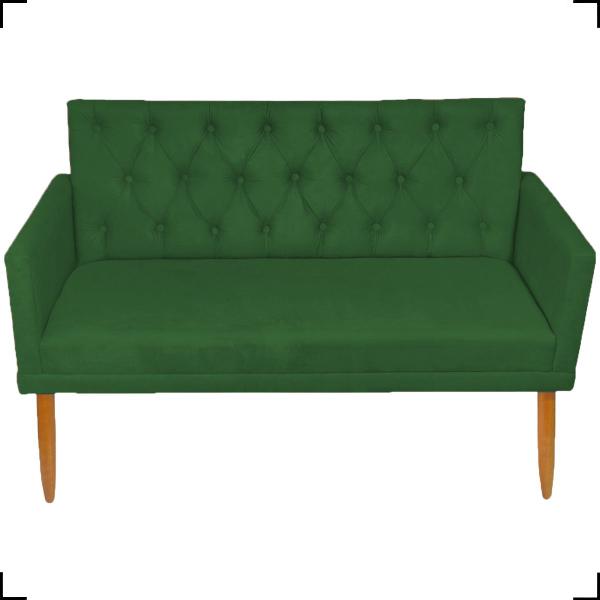 Imagem de Kit Namoradeira + 4 Poltronas Para Sala Decorativas Nina Com Base  E Capitonê Suede Cores Pé Castanho - Clique E Decore 