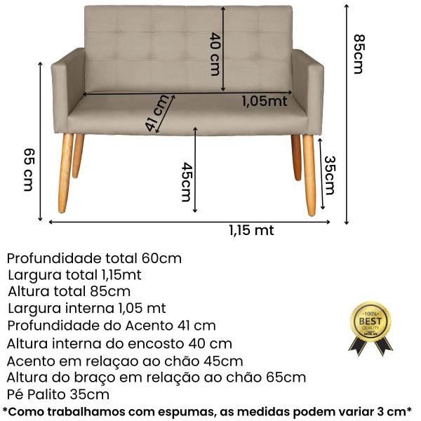 Imagem de Kit Namoradeira com Poltrona para Recepção  Sala de Espera ambiente pequeno