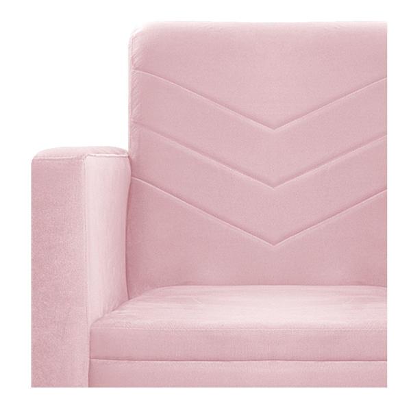 Imagem de Kit Namoradeira e 01 Poltrona Bella Pés Palito Mel Suede Rosa Bebê - ADJ Decor