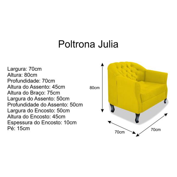 Imagem de Kit Namoradeira e 02 Poltrona Julia A02 Suede - ADJ Decor