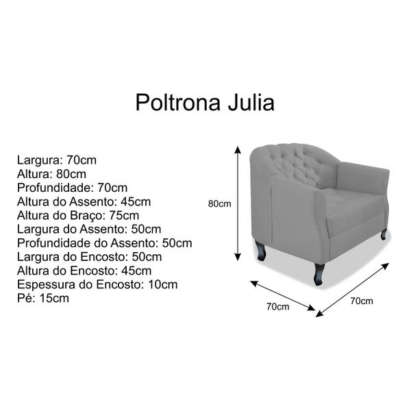 Imagem de Kit Namoradeira e 02 Poltrona Julia A02 Suede - ADJ Decor