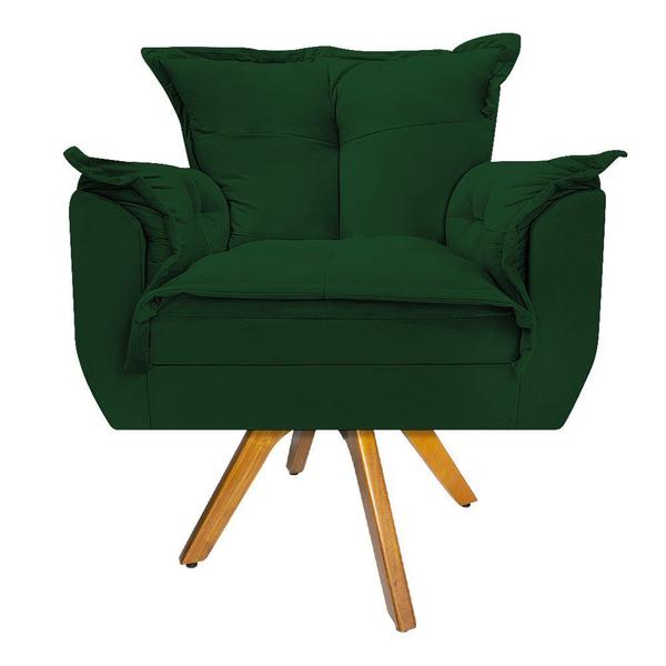 Imagem de Kit Namoradeira e 02 Poltronas Opala Base Giratória de Madeira Suede Verde - DAMAFFÊ MÓVEIS