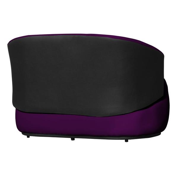 Imagem de Kit Namoradeira e 2 Poltronas Orgânica Aisha Veludo Roxo Composê Corano Preto - DL DECOR