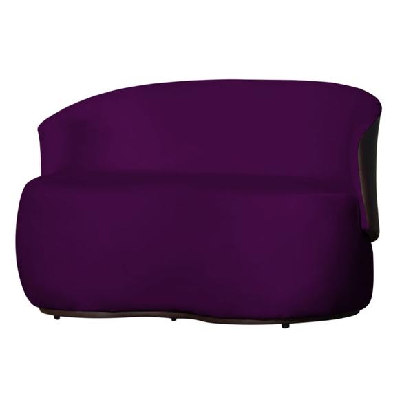 Imagem de Kit Namoradeira + Poltrona Decorativa Beatriz Orgânica Composê Couro Marrom Veludo Roxo Ms Decor