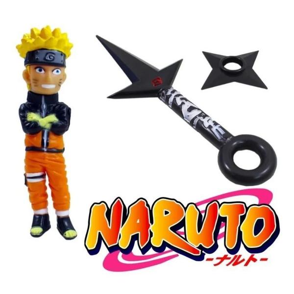 Imagem de Kit Naruto Boneco + Bandana, Kunai e Shurikens