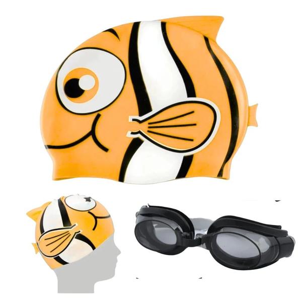 Imagem de Kit Natacao Infantil Oculos de Natacao + Touca de Peixinho  Bel 