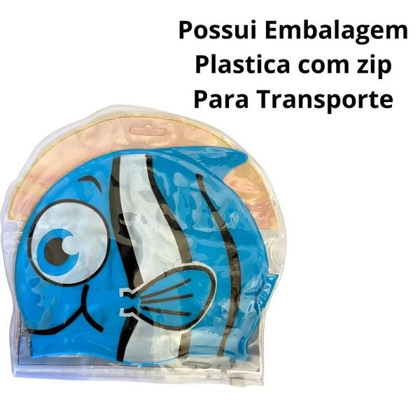 Imagem de Kit Natacao Infantil Oculos de Natacao + Touca Peixinho Azul  Bel 