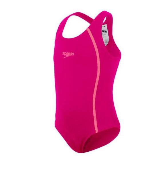 Imagem de Kit natação speedo infantil maiô rosa + óculos + touca