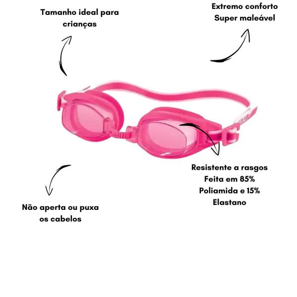 Imagem de Kit Natação Speedo Swim Óculos Rosa+ Touca + Protetor Ouvido