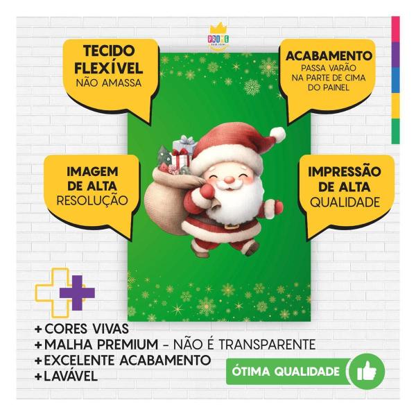 Imagem de Kit Natal Painel Redondo + Trio Capas + Retangular Tecido