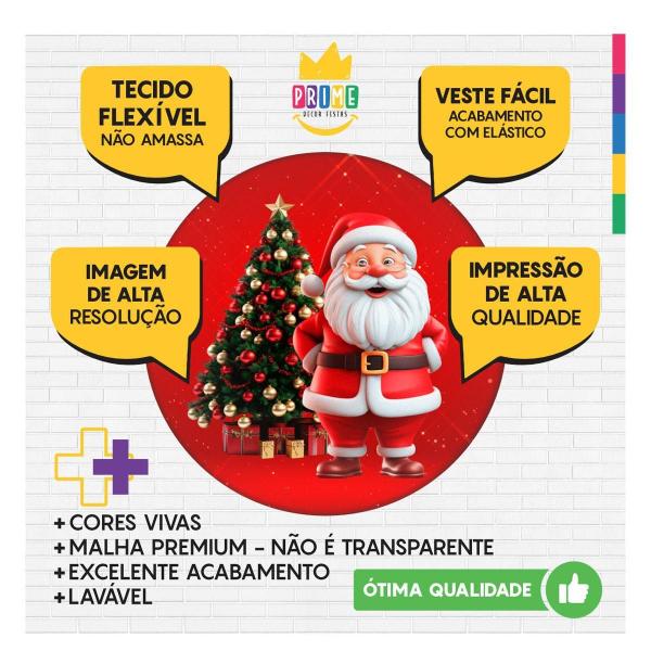 Imagem de Kit Natal Painel Redondo + Trio Capas + Retangular Tecido