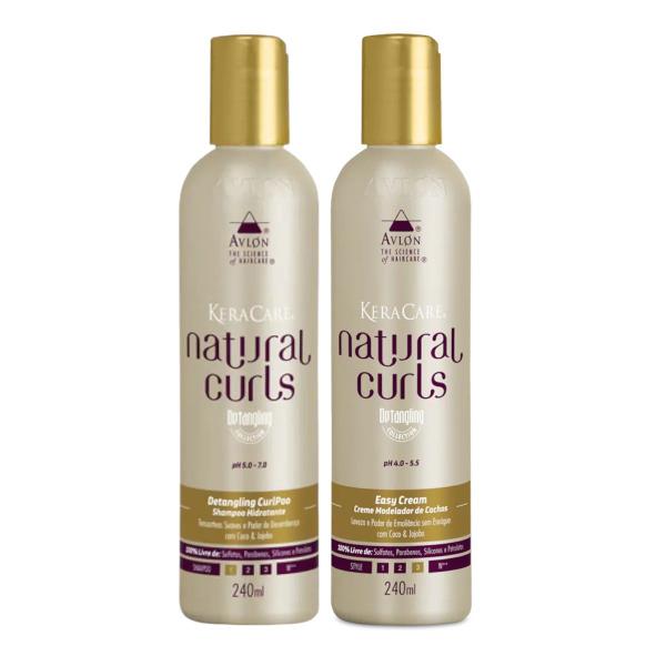 Imagem de Kit Natural Curls Detangling 1 Shampoo 1 Creme Modelador 240ml Keracare Avlon