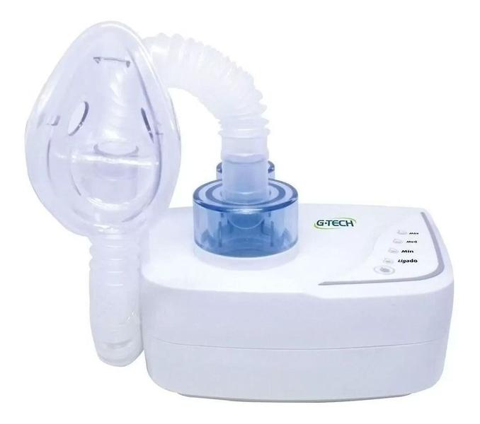 Imagem de Kit Nebulização Nebulizador + Espaçador + Soro 50 Ml G-tech