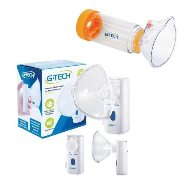 Imagem de Kit Nebulizador Inalador G-tech + Espaçador + Soro 50 Ml